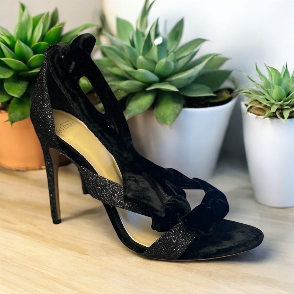 Alexandre Birman Black Velvet Strappy Heels - Picture 2 of 7